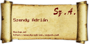 Szendy Adrián névjegykártya